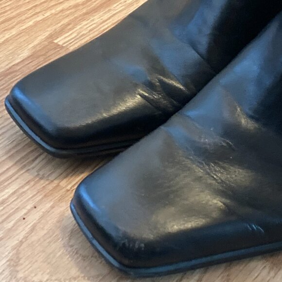 Classic heeled dress leather dress boots, leather lined, black size 7 - Picture 15 of 16